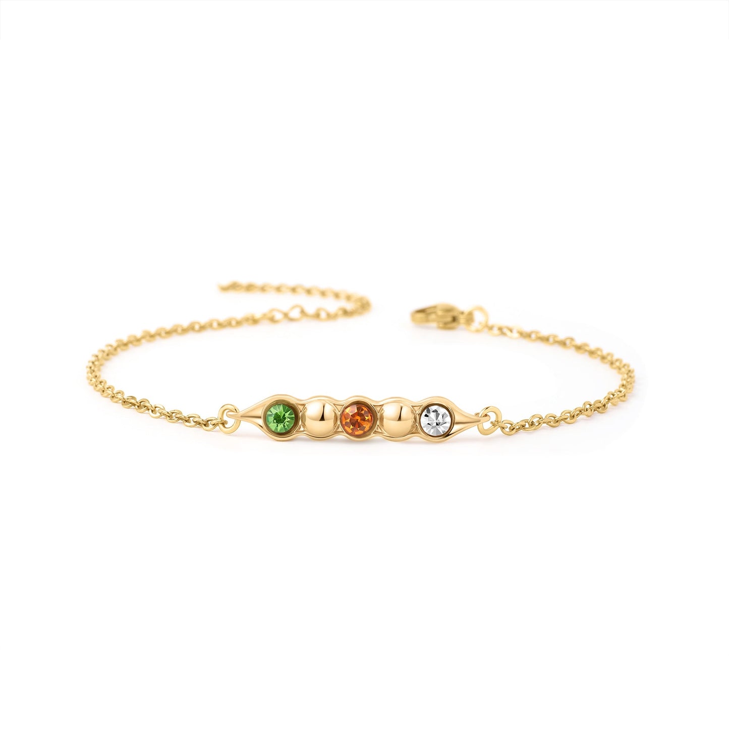 Erbsen in einer Schote Geburtssteinarmband