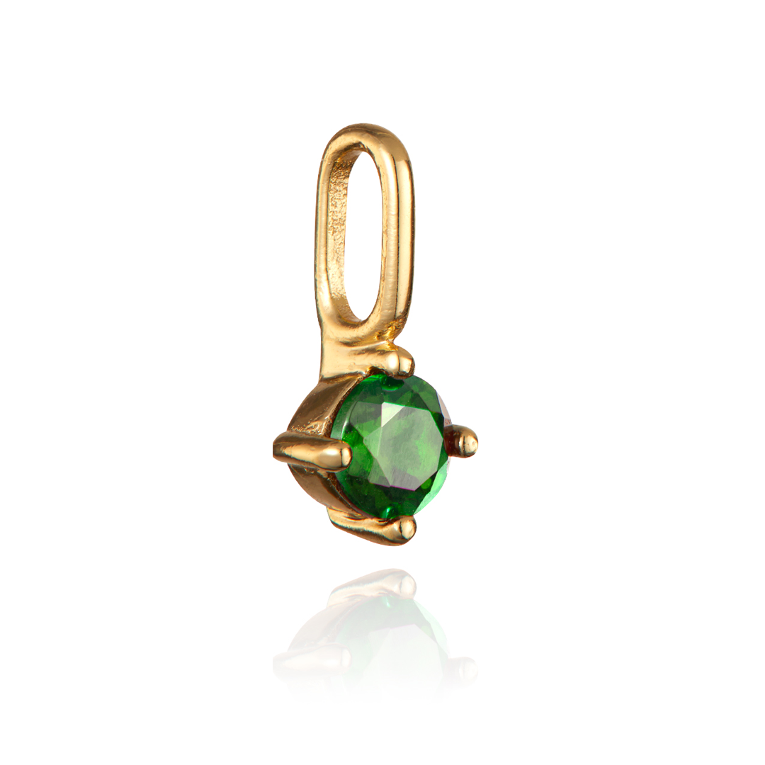 Charm individual de oro con piedra de nacimiento pequeña
