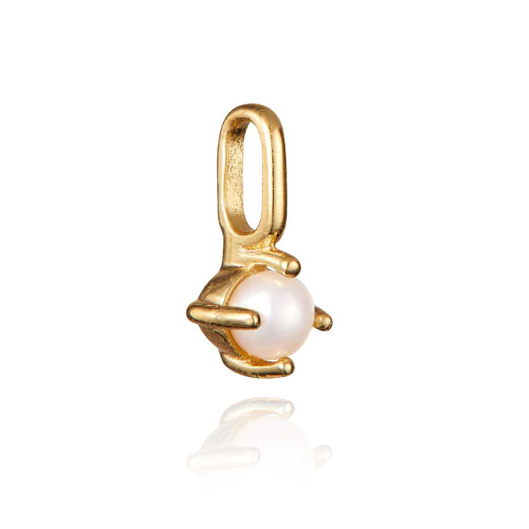 Charm individual de oro con piedra de nacimiento pequeña