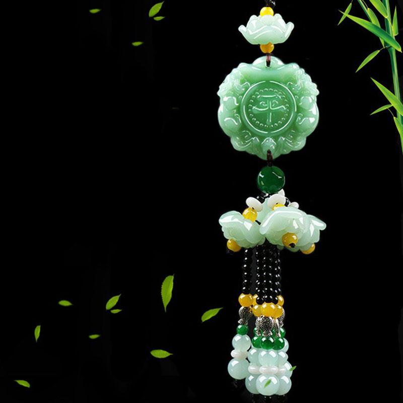 Green Jade Car Hanging Charm