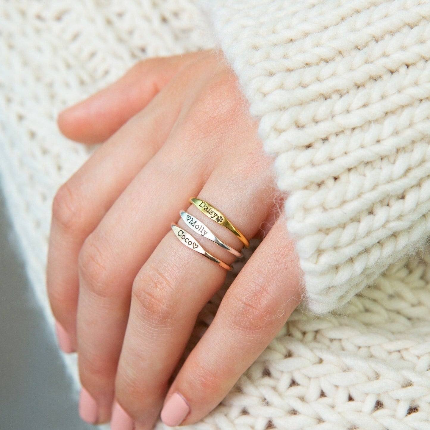 Anillo con nombre Arthur Skinny