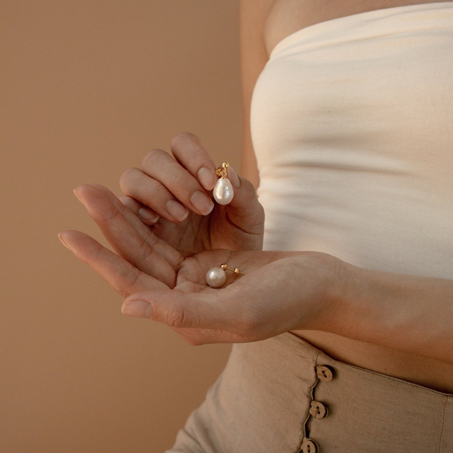 Pendientes de perlas barrocas
