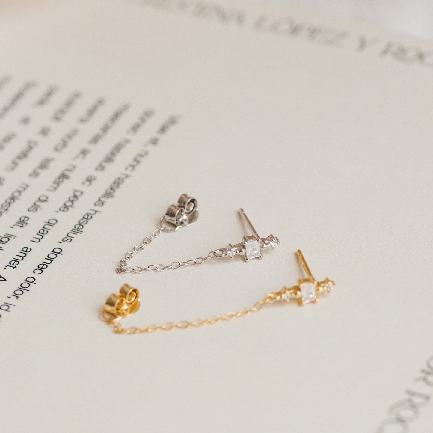 Pendientes de cadena de diamantes Florence