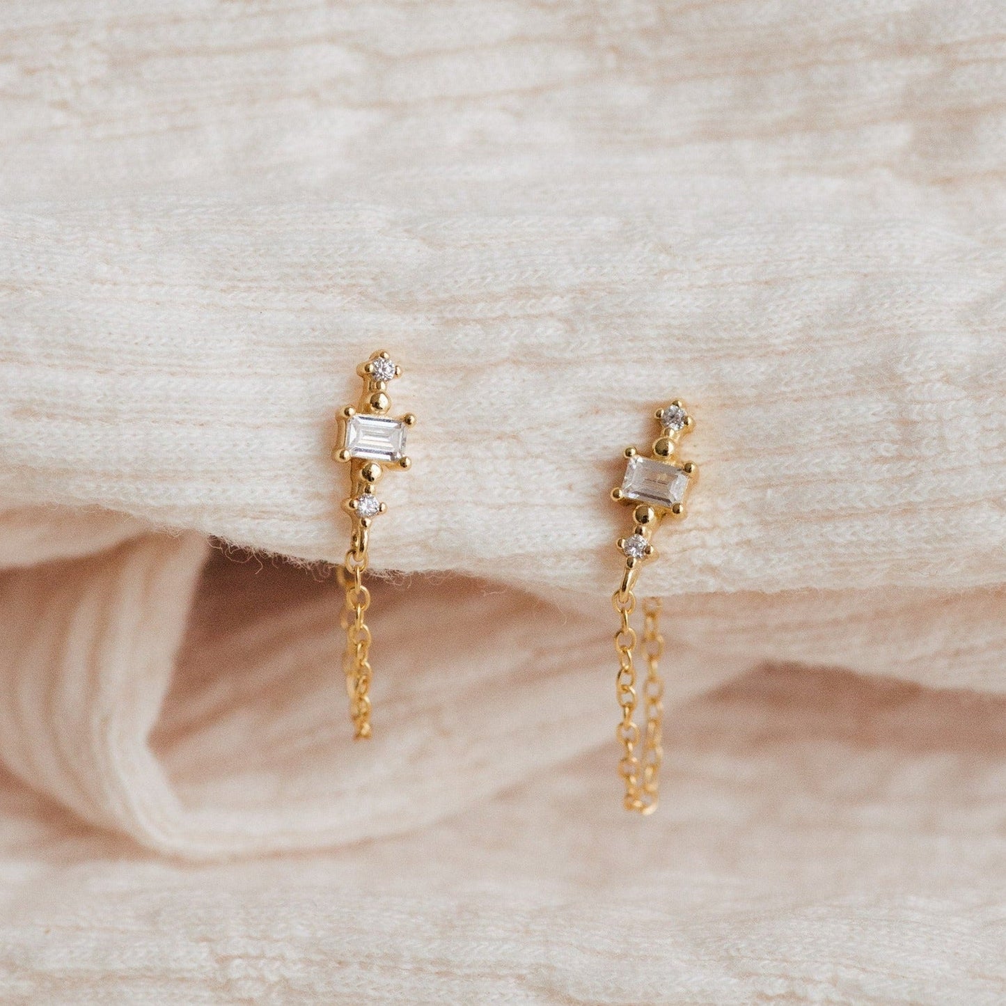 Pendientes de cadena de diamantes Florence