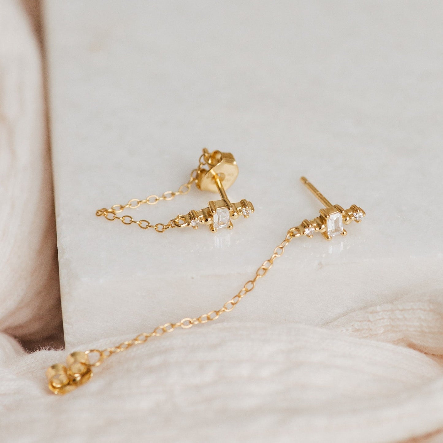 Pendientes de cadena de diamantes Florence