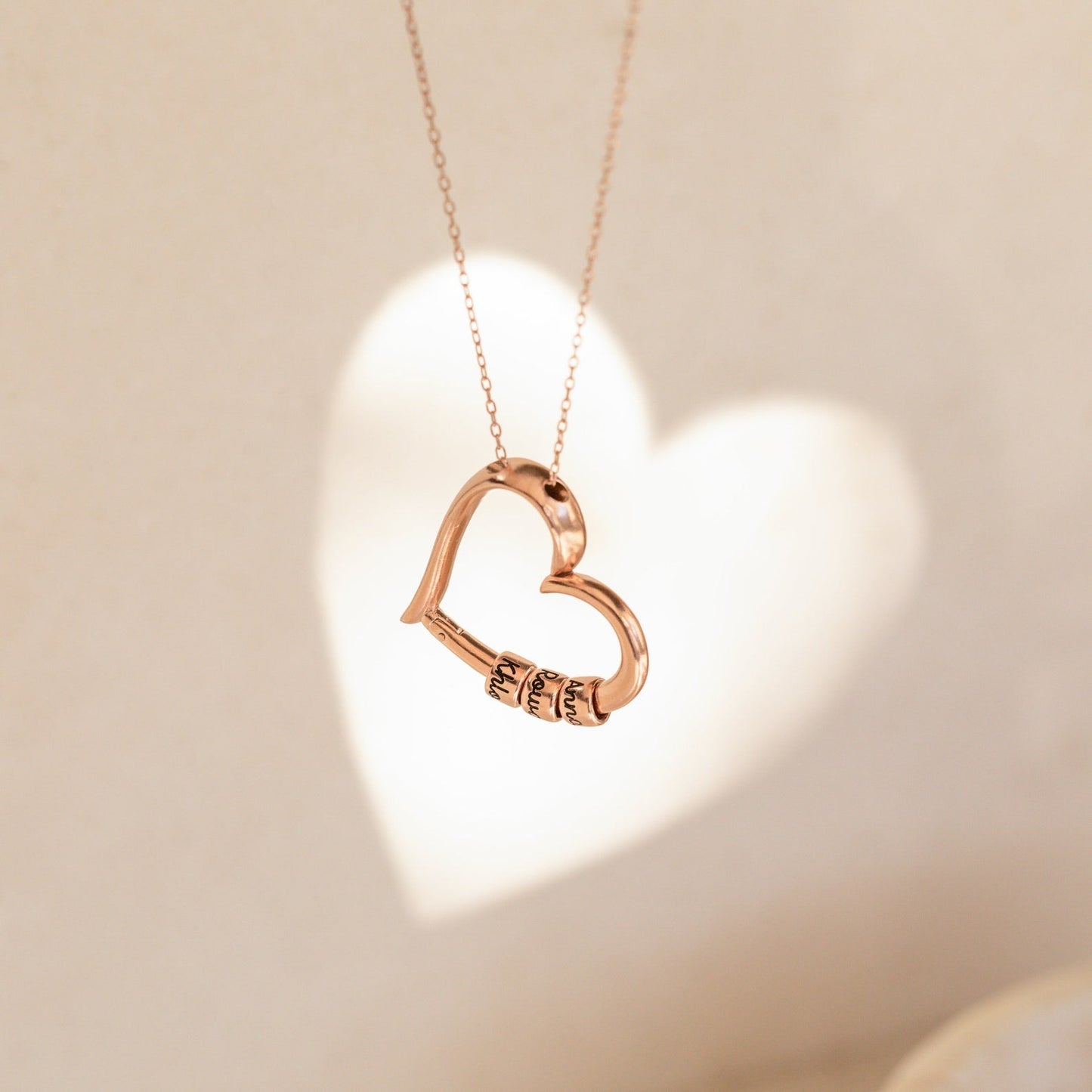 Collar de corazón de cuentas personalizado