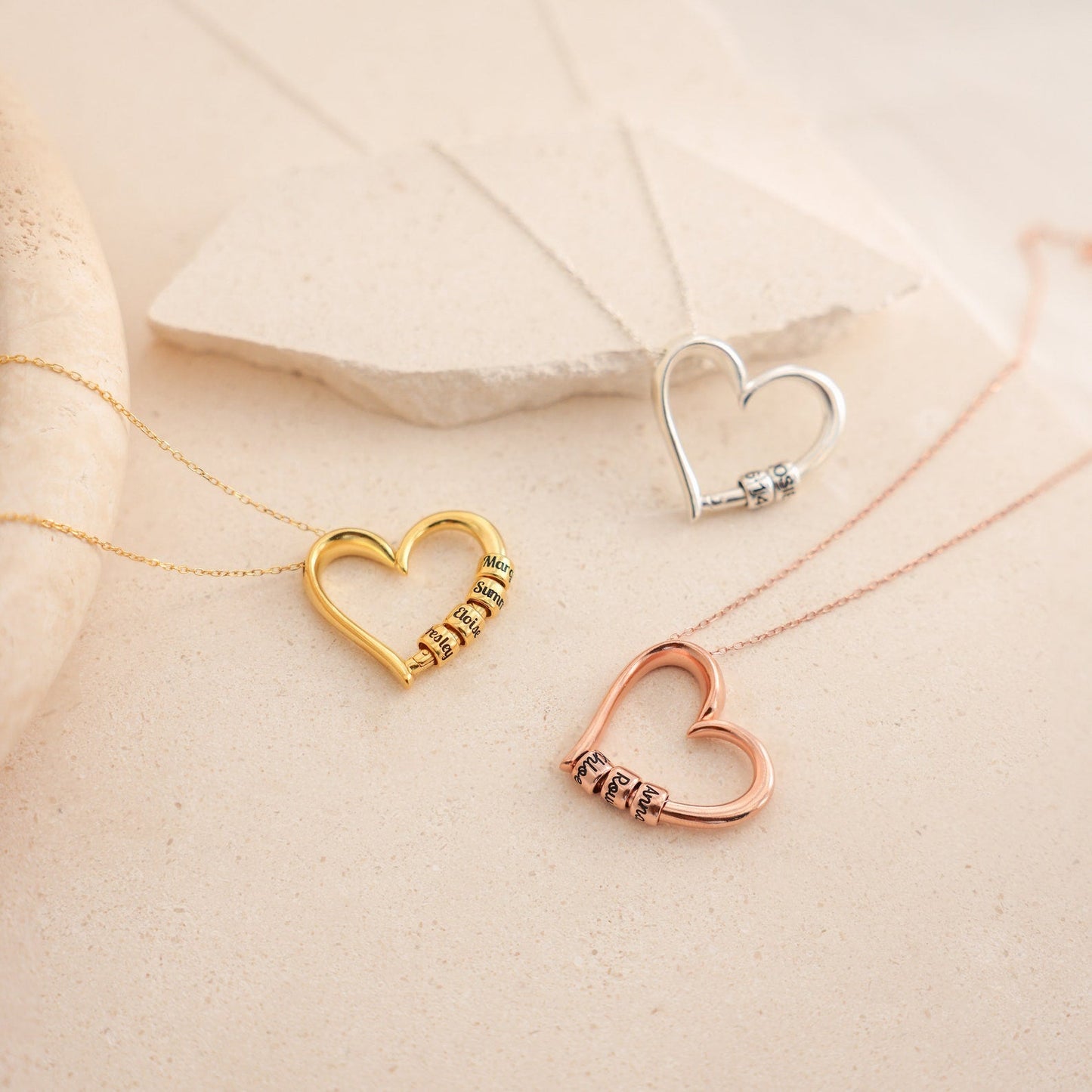 Collar de corazón de cuentas personalizado