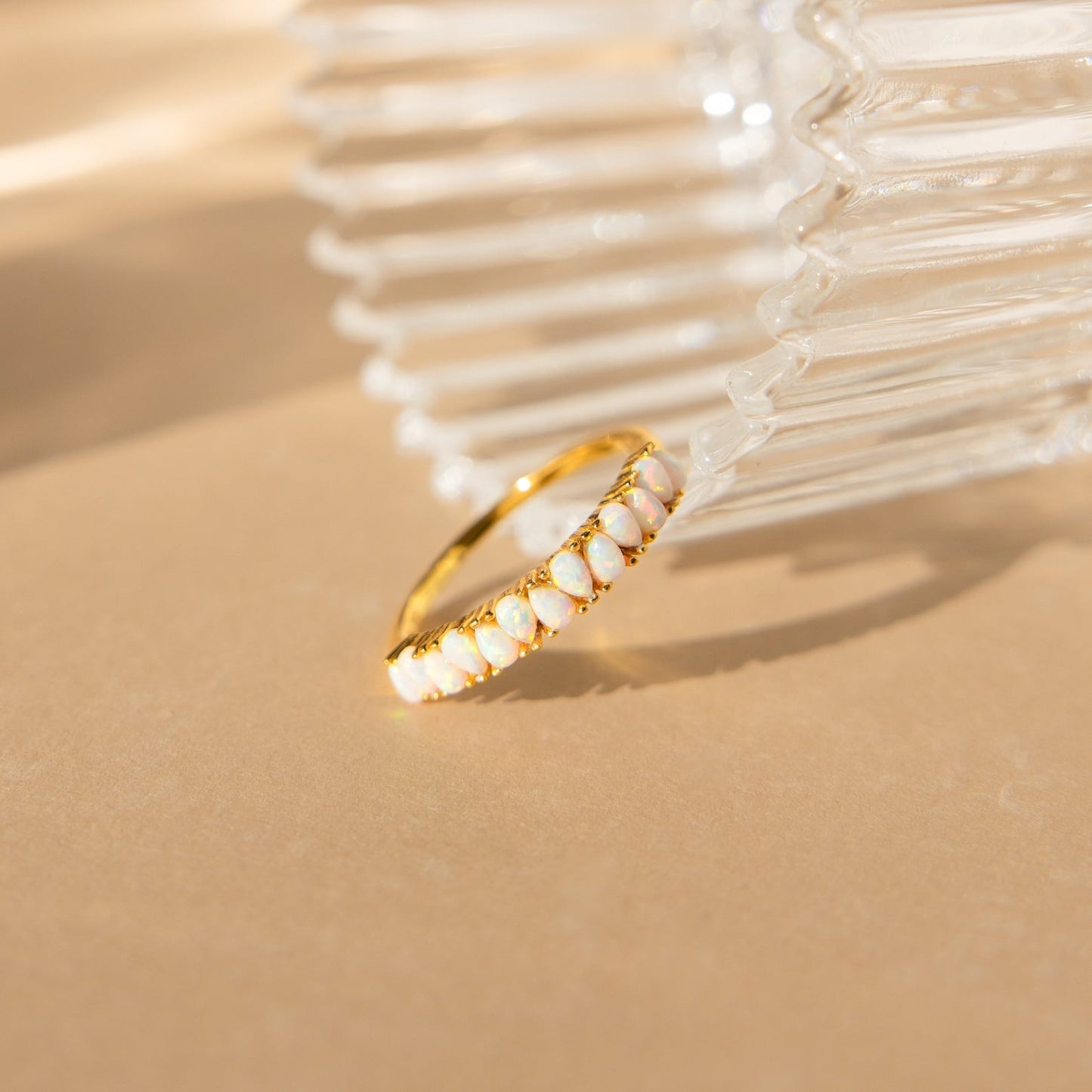 Opal Drop Eternity Ring