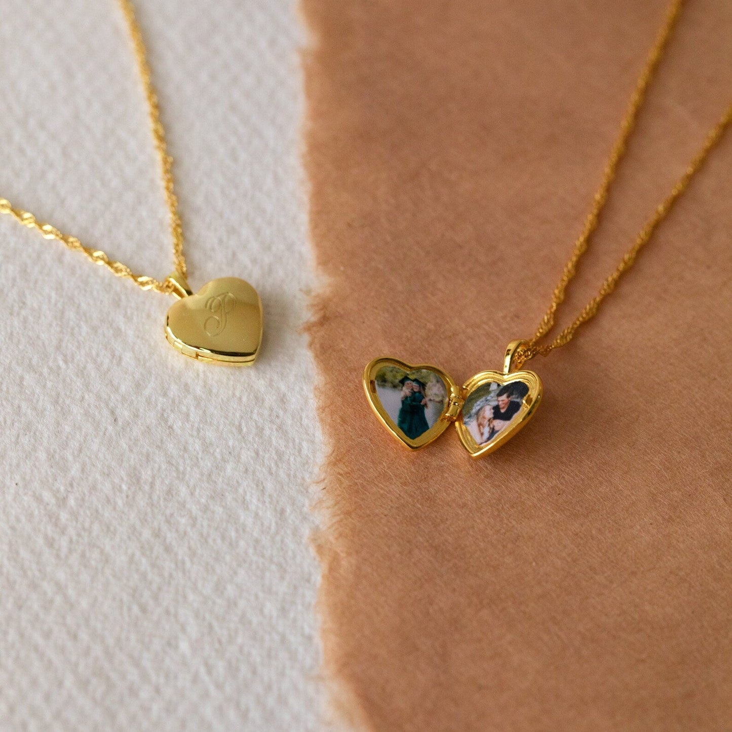 Collar con medallón de corazón con inicial