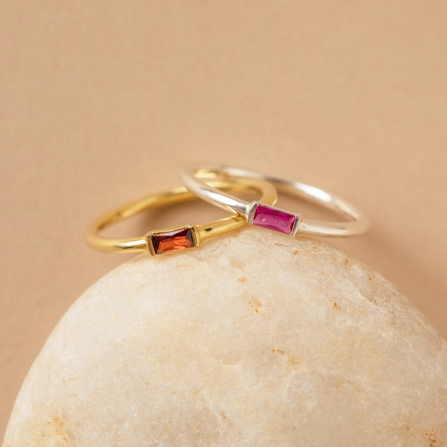 Baguette Birthstone Ring