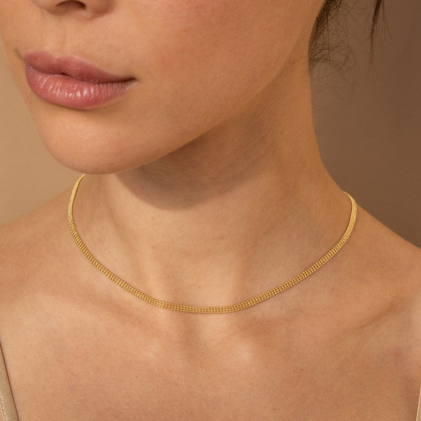 Collar de cuentas de tres capas