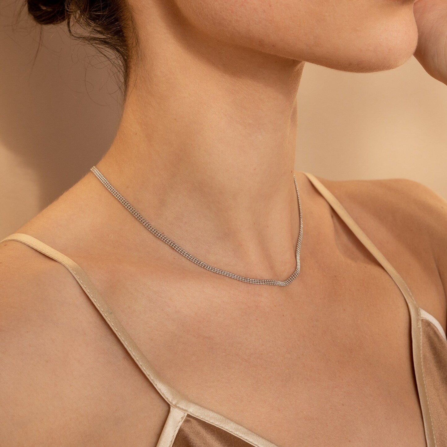 Collar de cuentas de tres capas