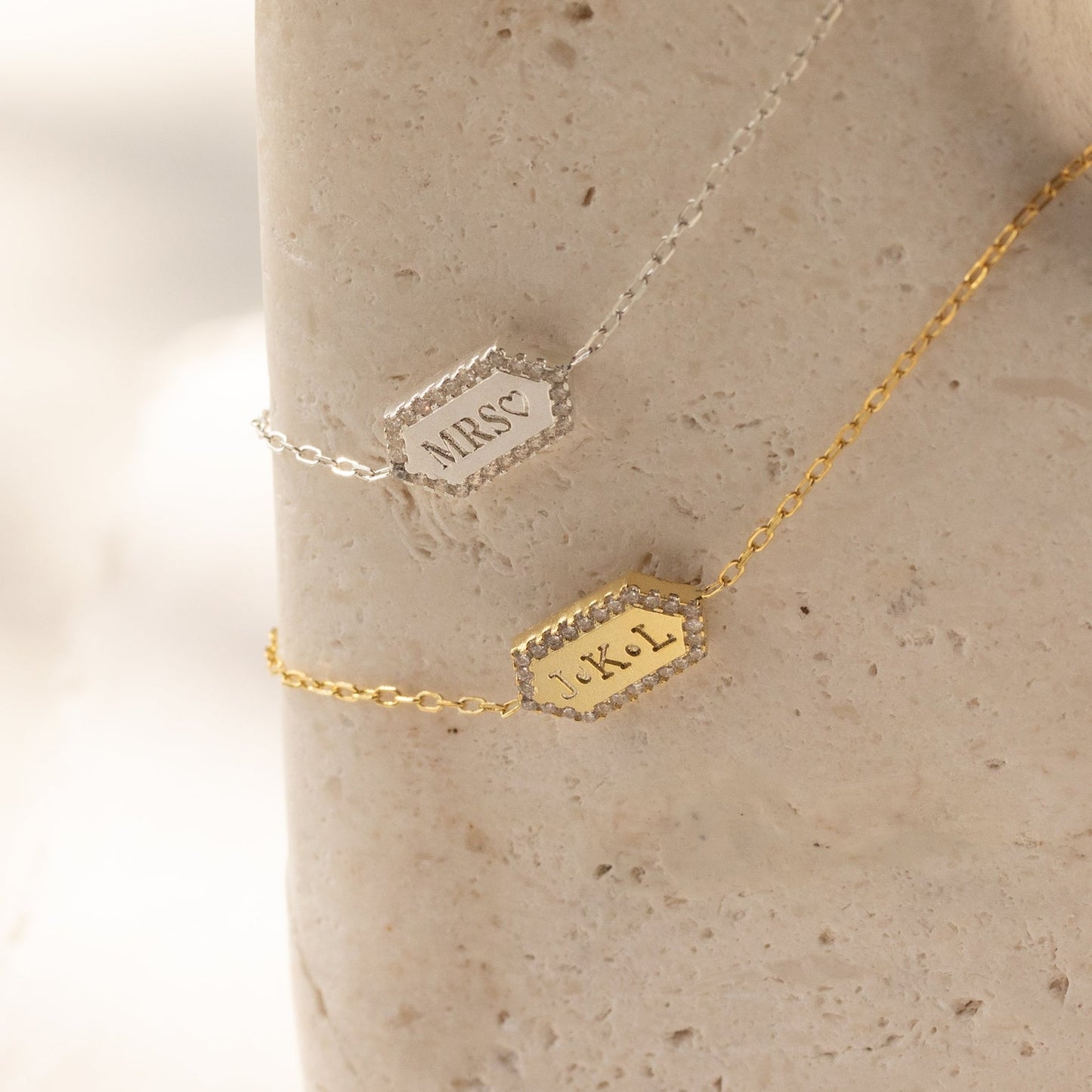 Pulsera hexagonal pavé personalizada
