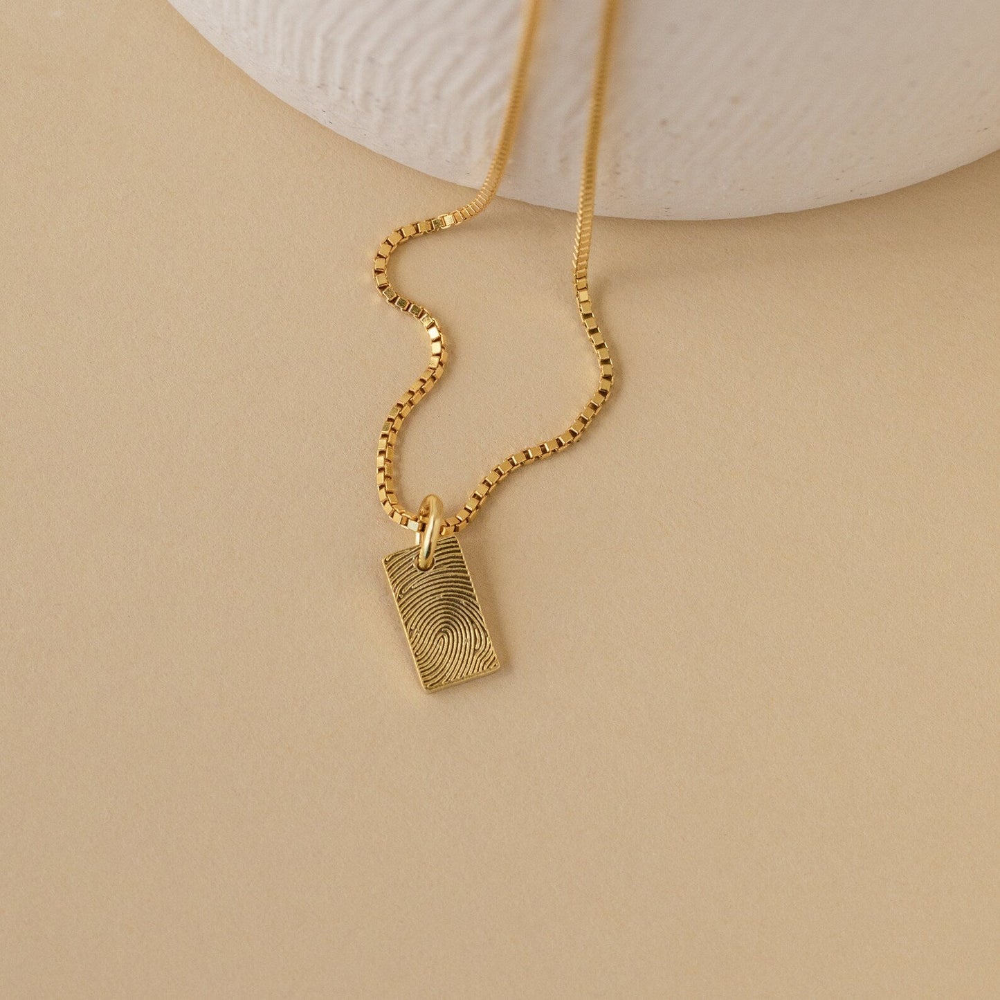 Mini collar con placa de huellas dactilares