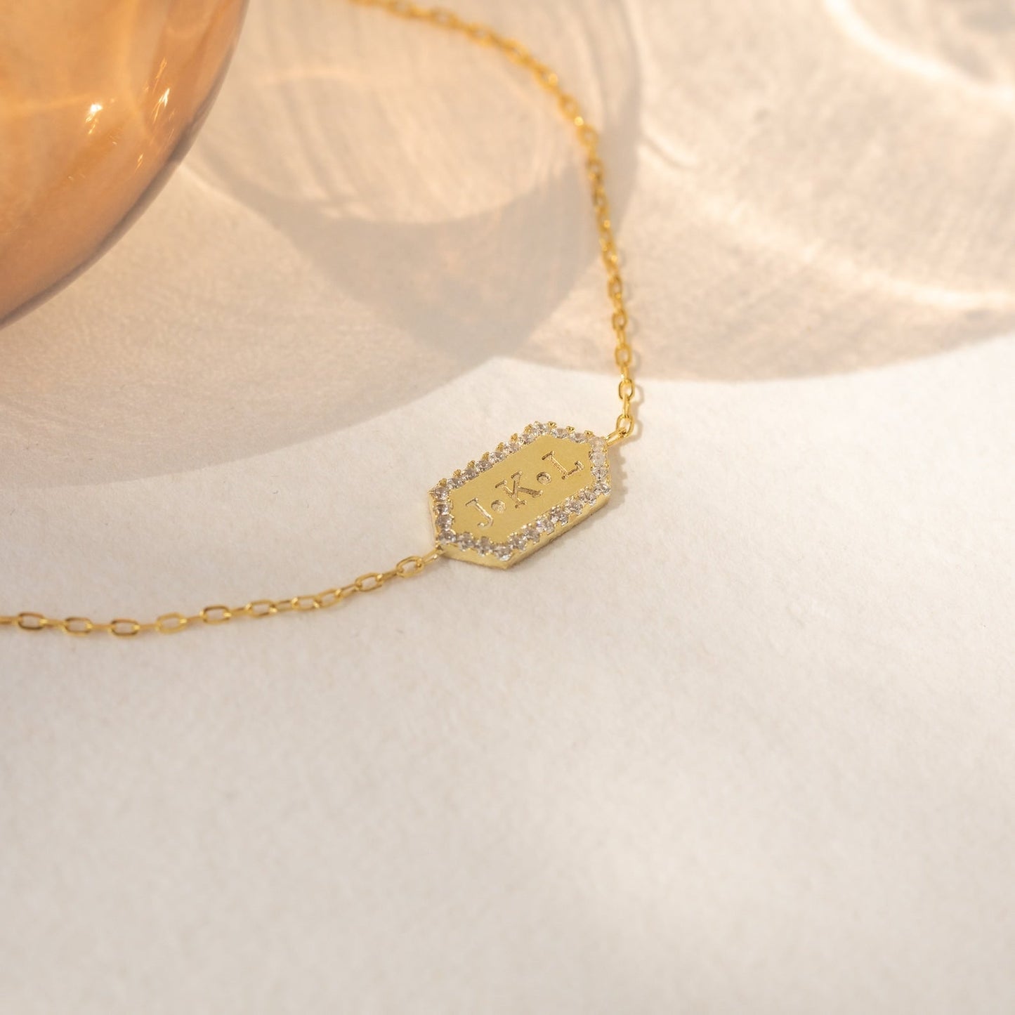 Pulsera hexagonal pavé personalizada