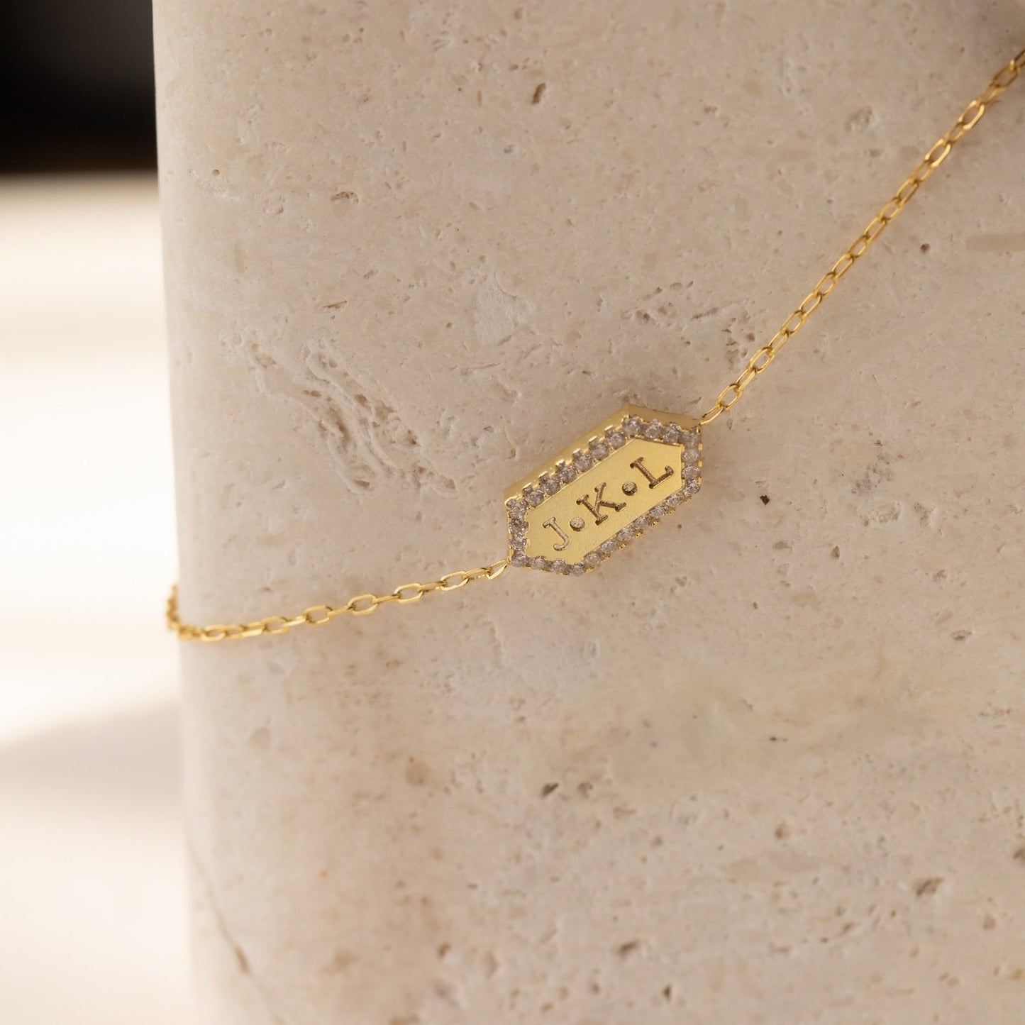Pulsera hexagonal pavé personalizada