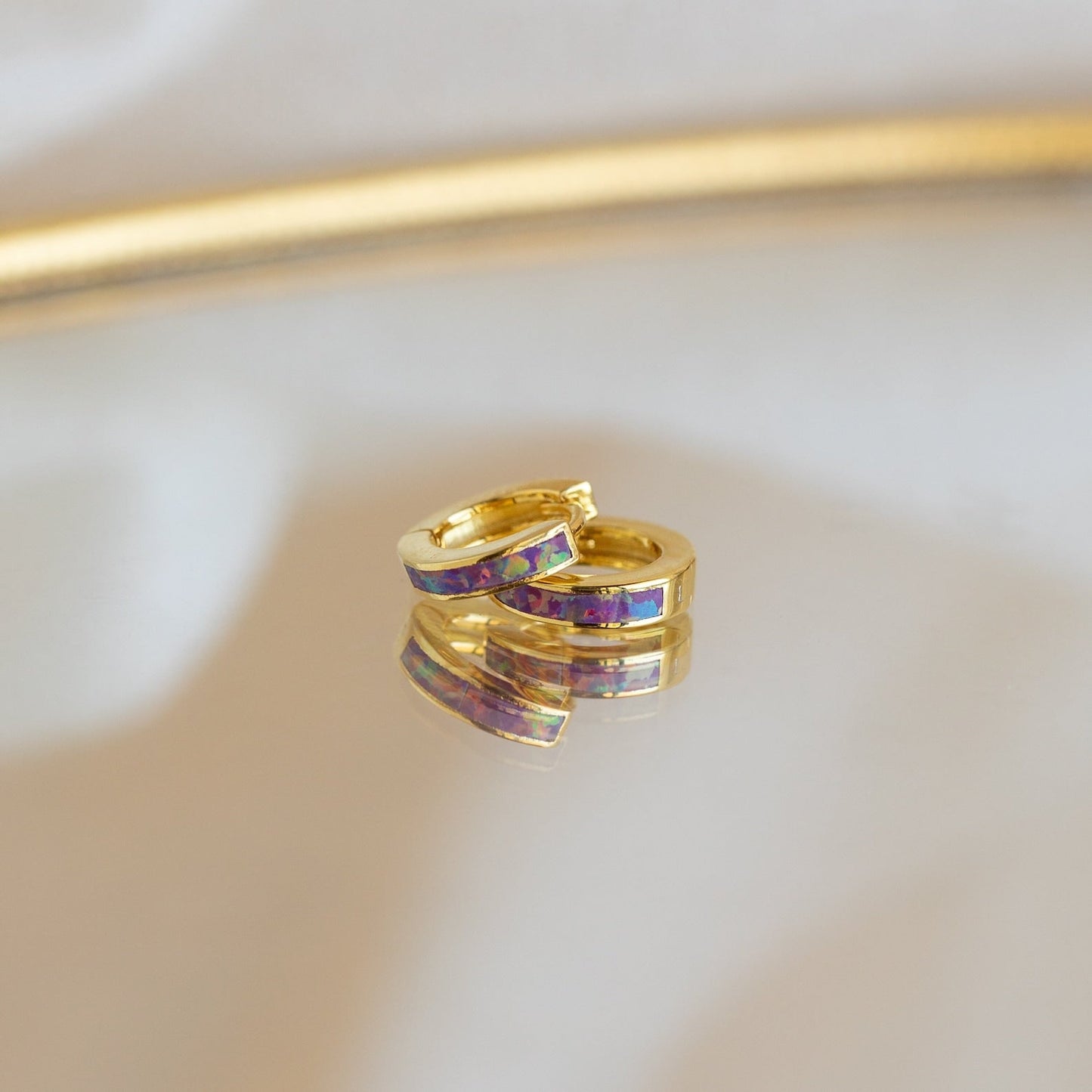 Lavender Opal Inlay Huggies