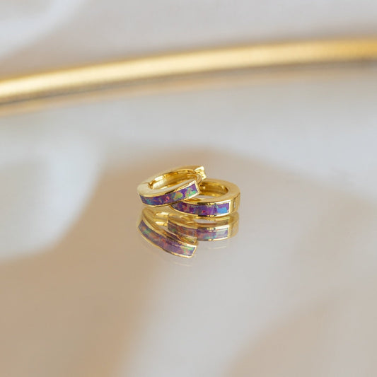 Lavender Opal Inlay Huggies