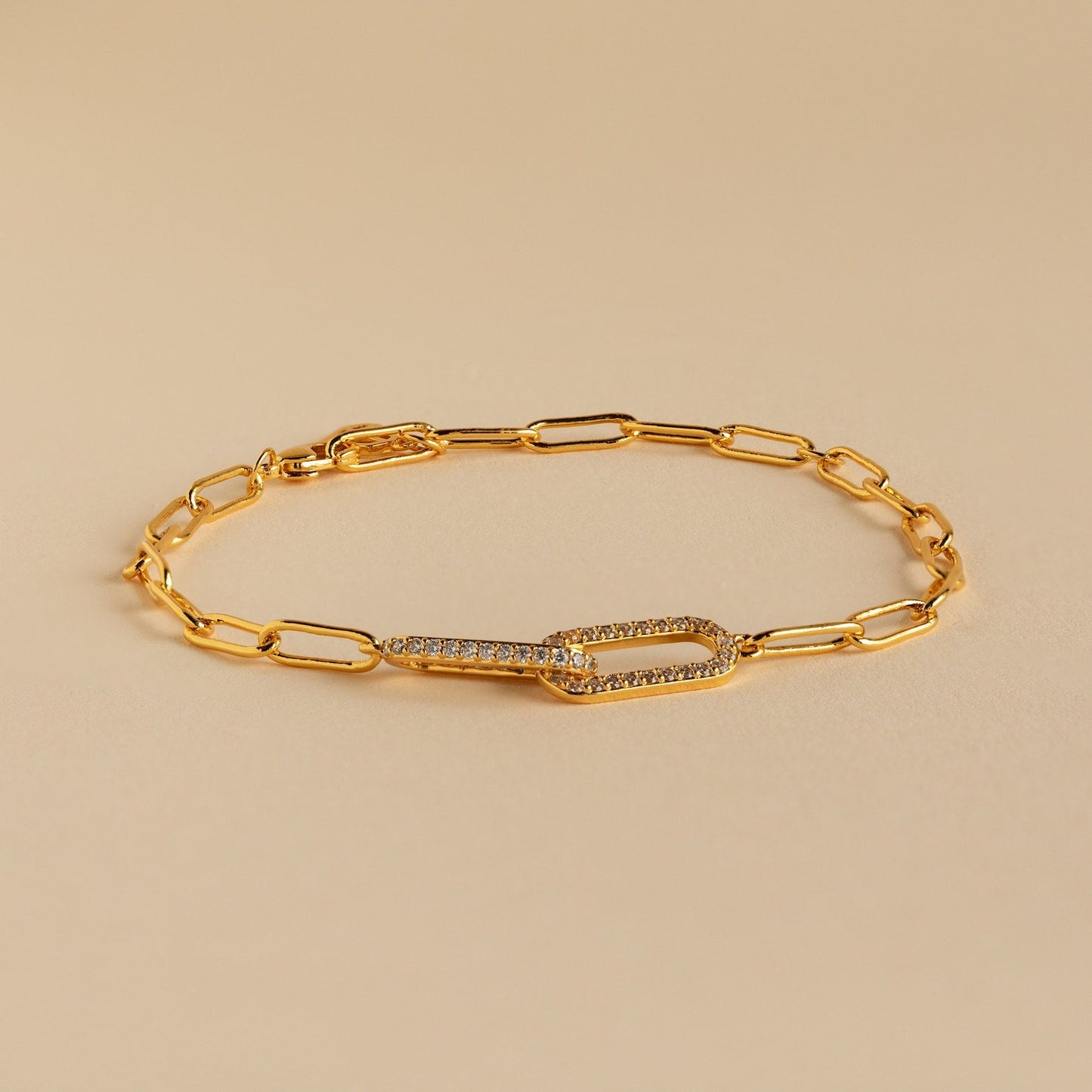 Pulsera de cadena de eslabones pavé