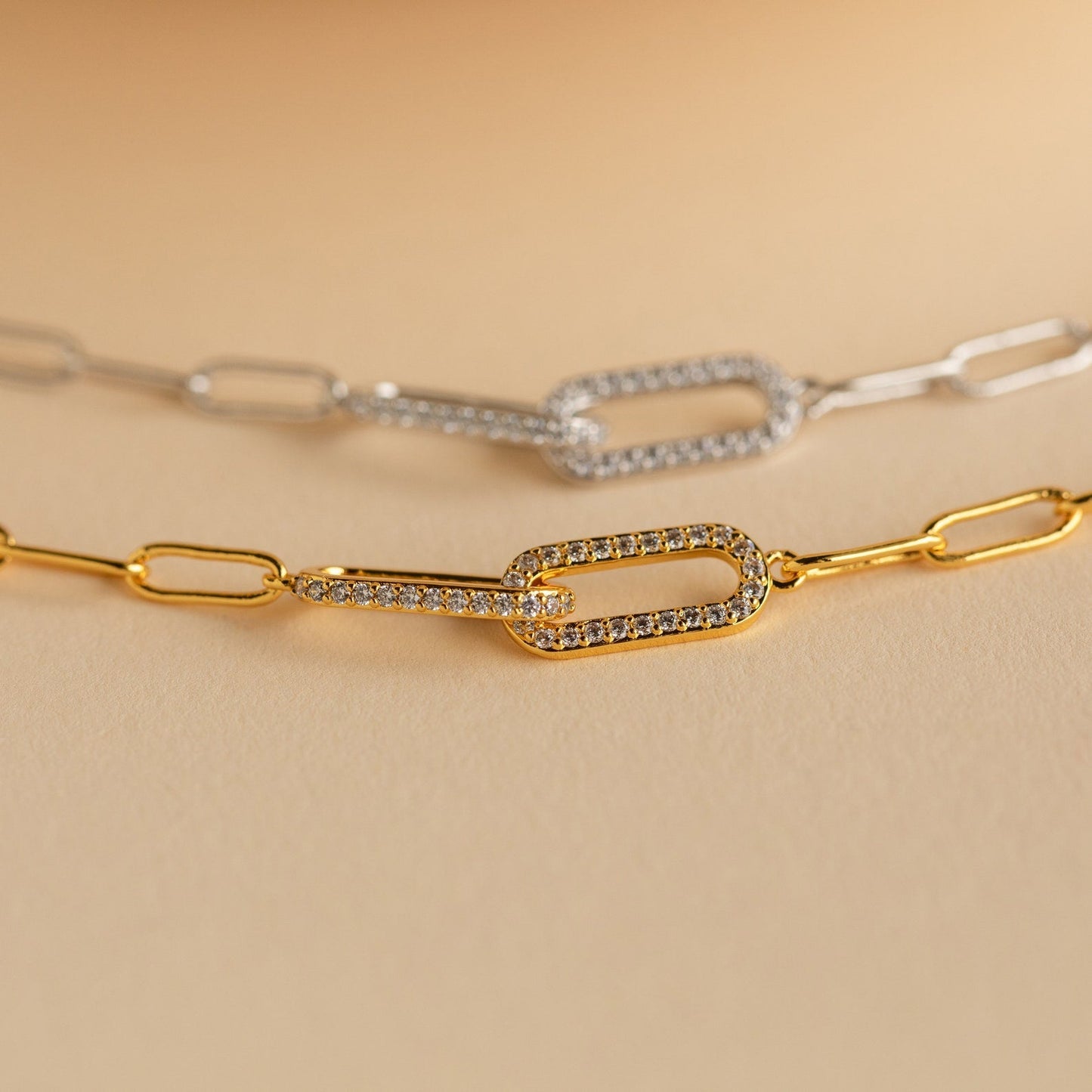 Pulsera de cadena de eslabones pavé