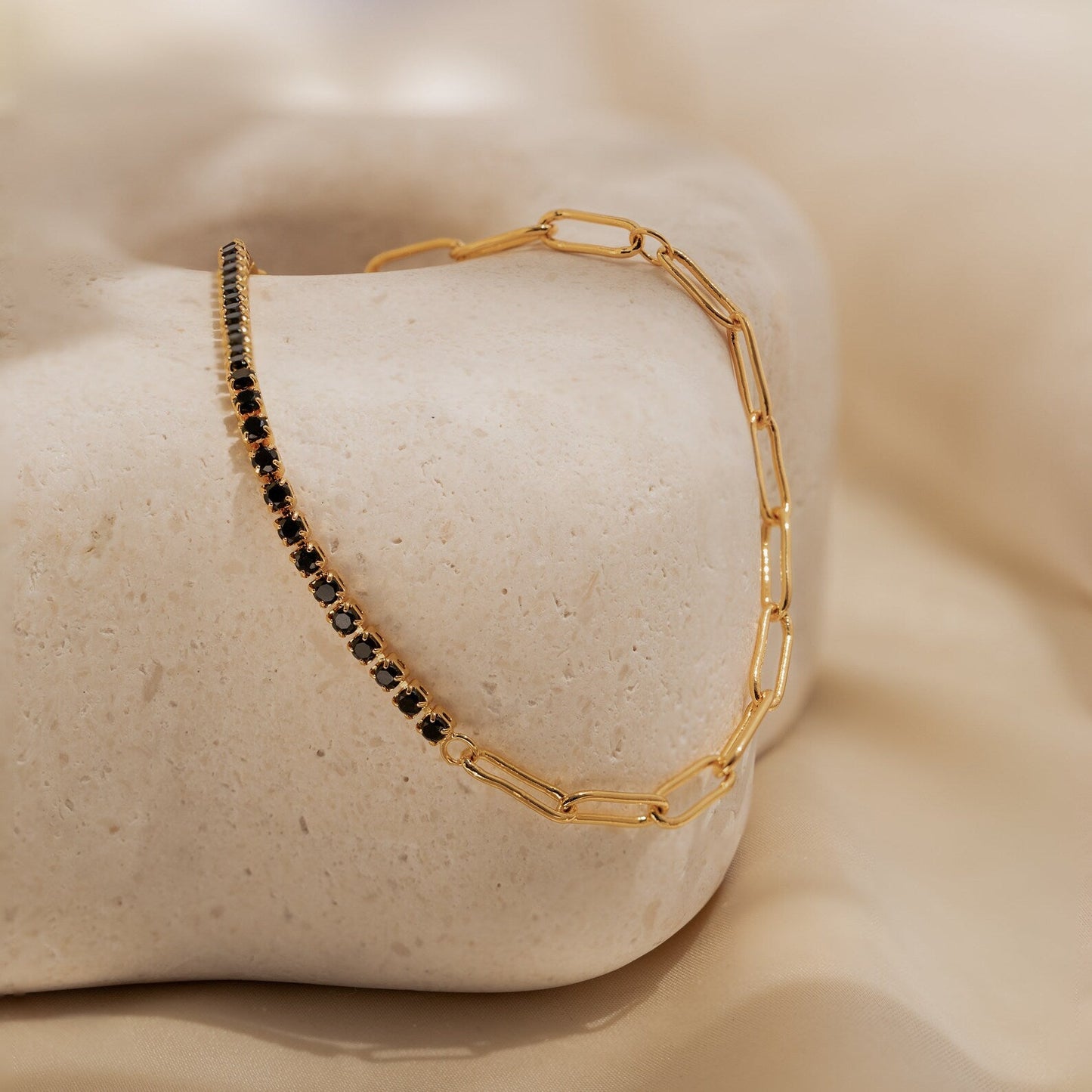 Pulsera de tenis de diamantes negros