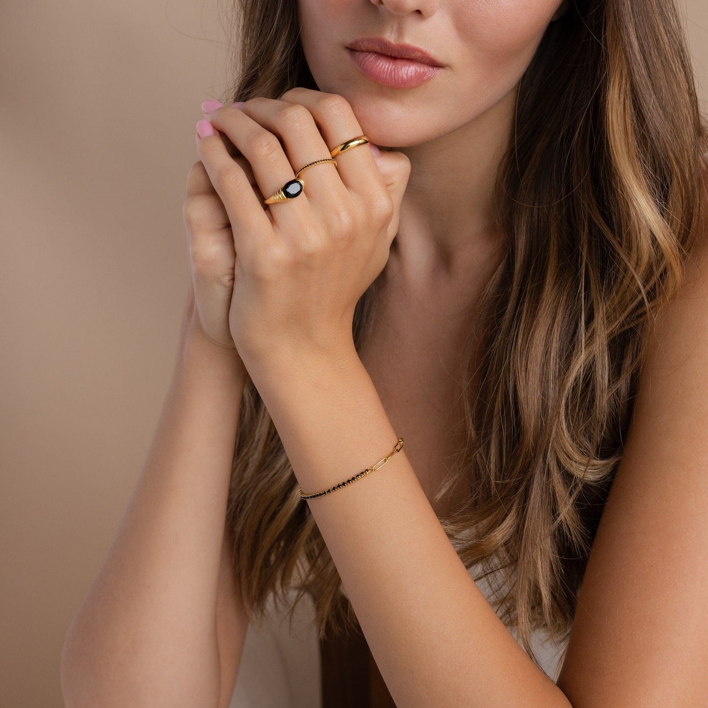 Pulsera de tenis de diamantes negros