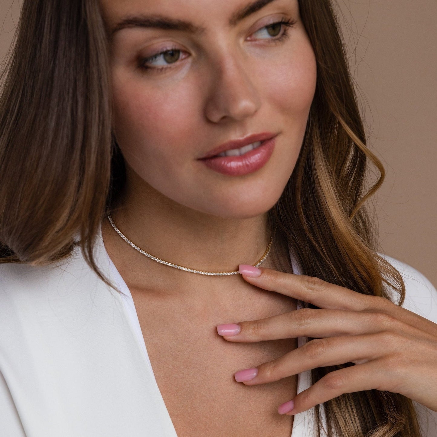 Gargantilla de tenis con diamantes
