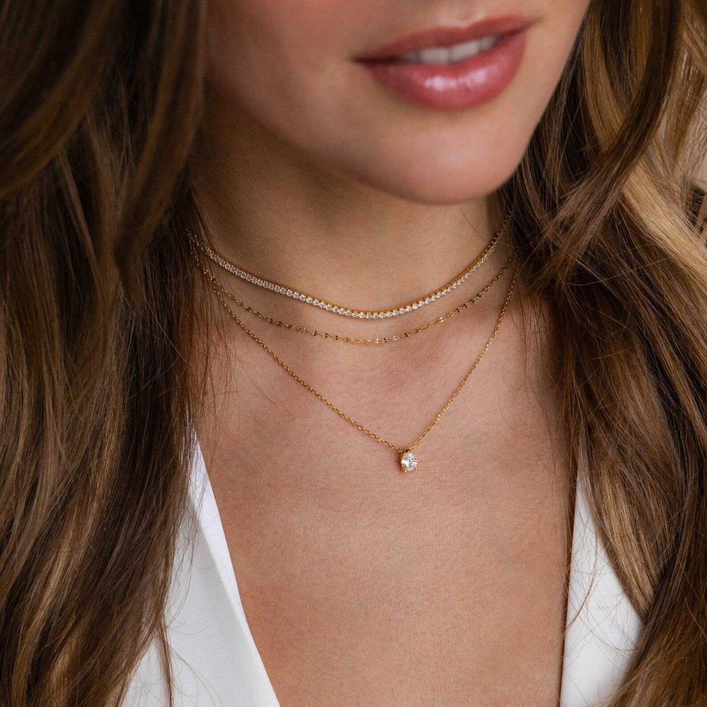 Gargantilla de tenis con diamantes