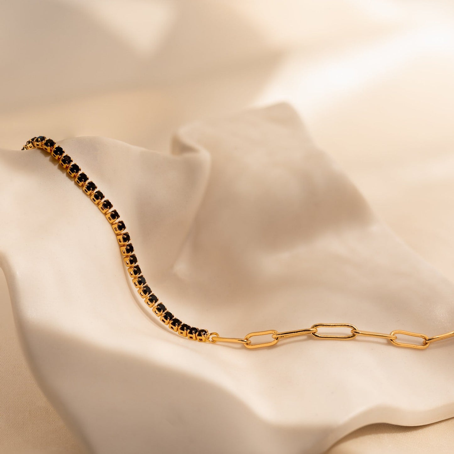 Pulsera de tenis de diamantes negros