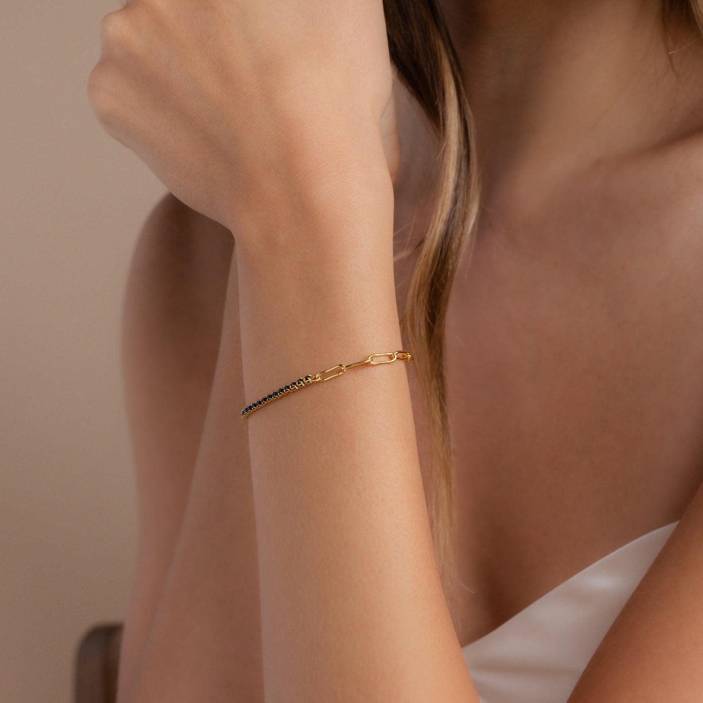 Pulsera de tenis de diamantes negros