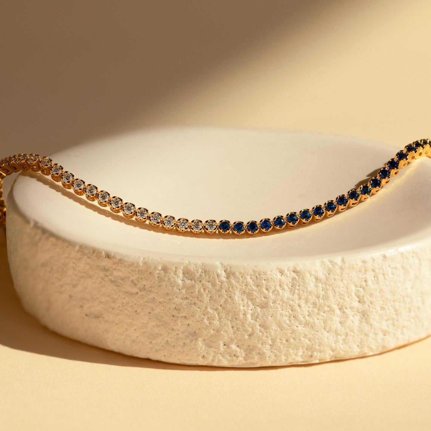 Pulsera de tenis de diamantes azules