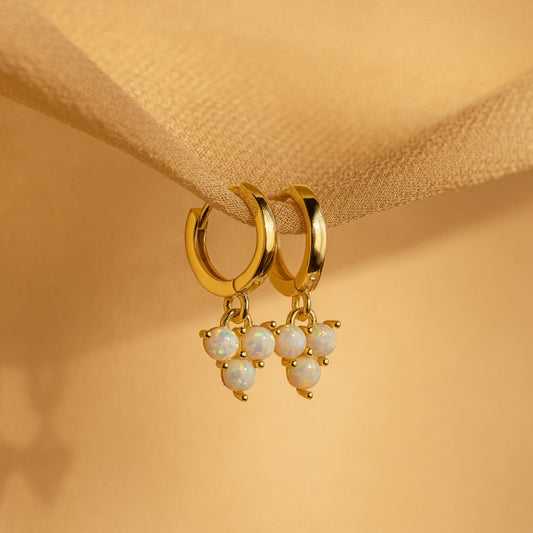 Pendientes Huggies Opal Cluster