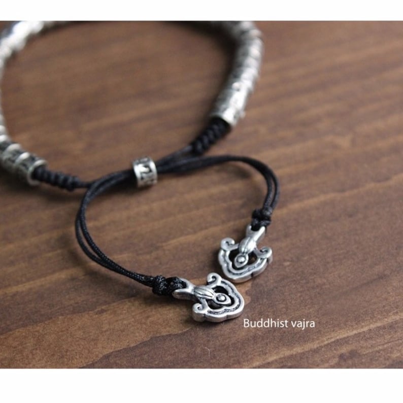 Traditional Tibetan Bracelet, Meditation Bracelet, Mens Bracelet, Vajrayana Bracelet, Double Dorje