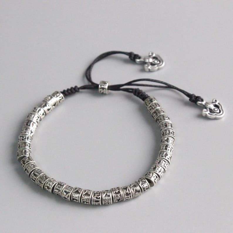 Traditional Tibetan Bracelet, Meditation Bracelet, Mens Bracelet, Vajrayana Bracelet, Double Dorje