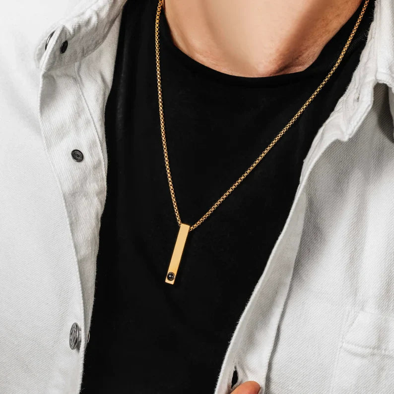 Bar Photo Projection Necklace