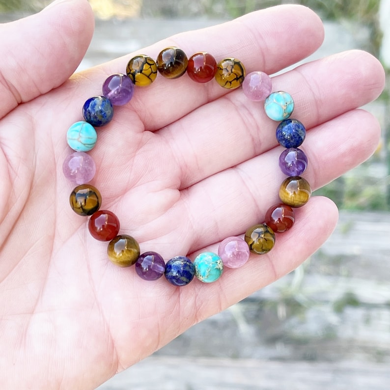 Seven Chakra Energy Bracelet Healing Beaded Buddha Charm Bracelet for Meditation - Touch Bling