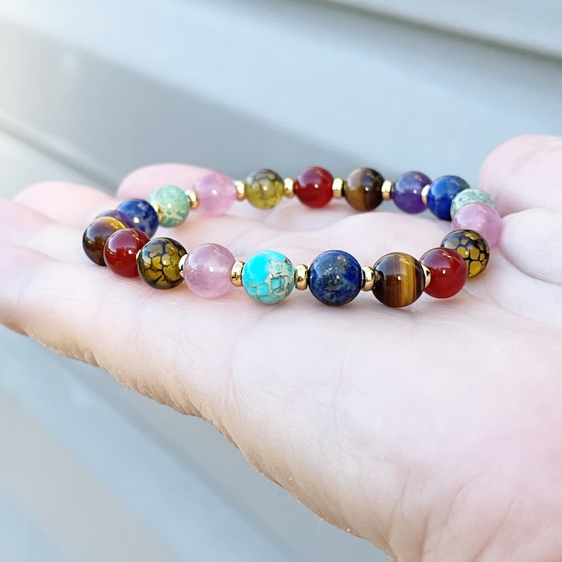 Seven Chakra Energy Bracelet Healing Beaded Buddha Charm Bracelet for Meditation - Touch Bling