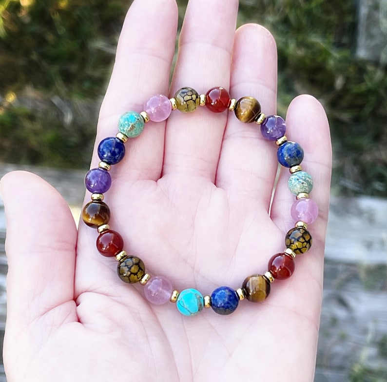 Seven Chakra Energy Bracelet Healing Beaded Buddha Charm Bracelet for Meditation - Touch Bling