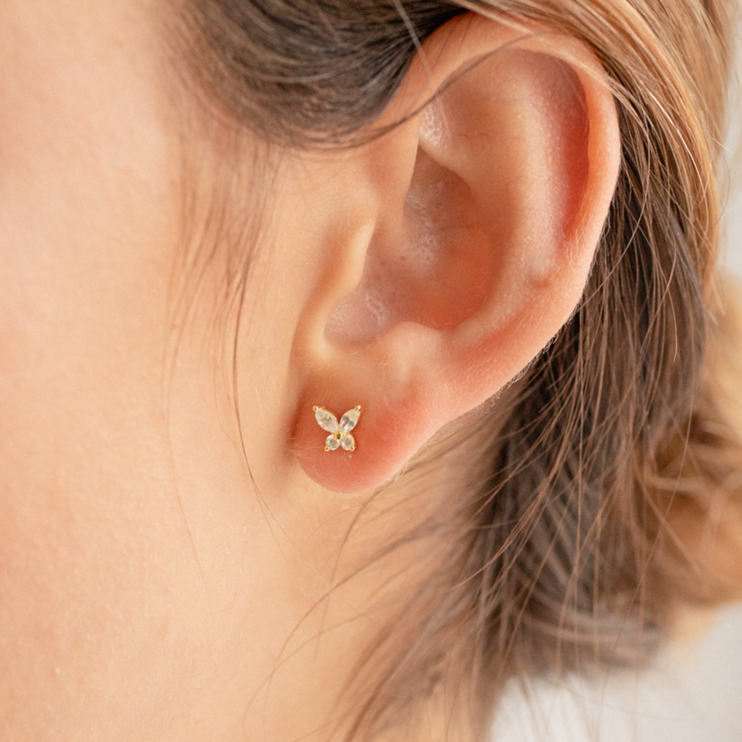 Schmetterlings-Diamant-Ohrstecker