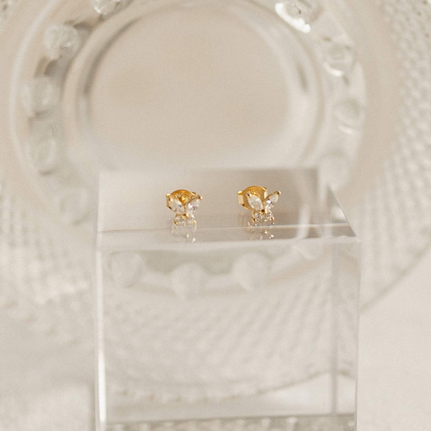 Schmetterlings-Diamant-Ohrstecker