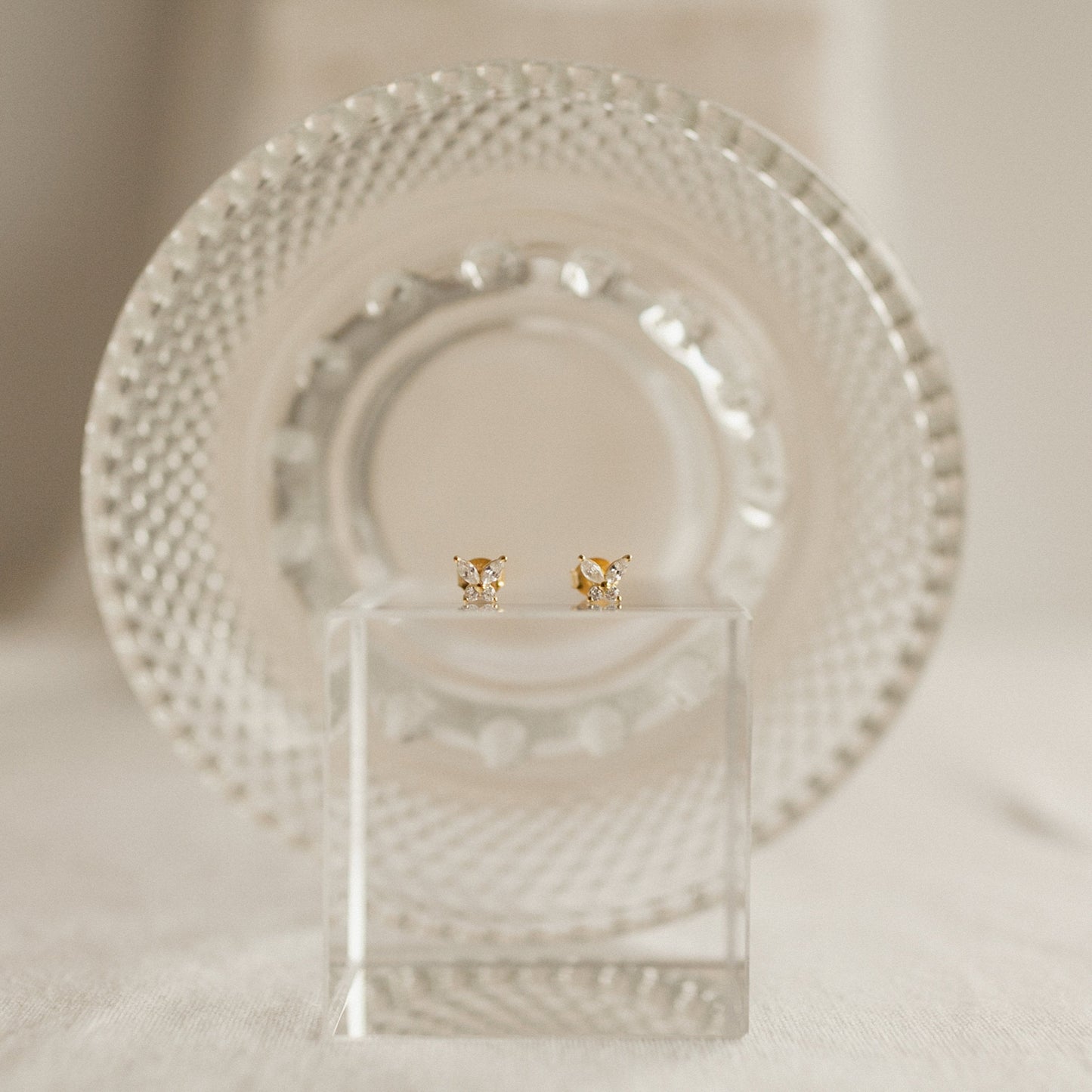 Schmetterlings-Diamant-Ohrstecker
