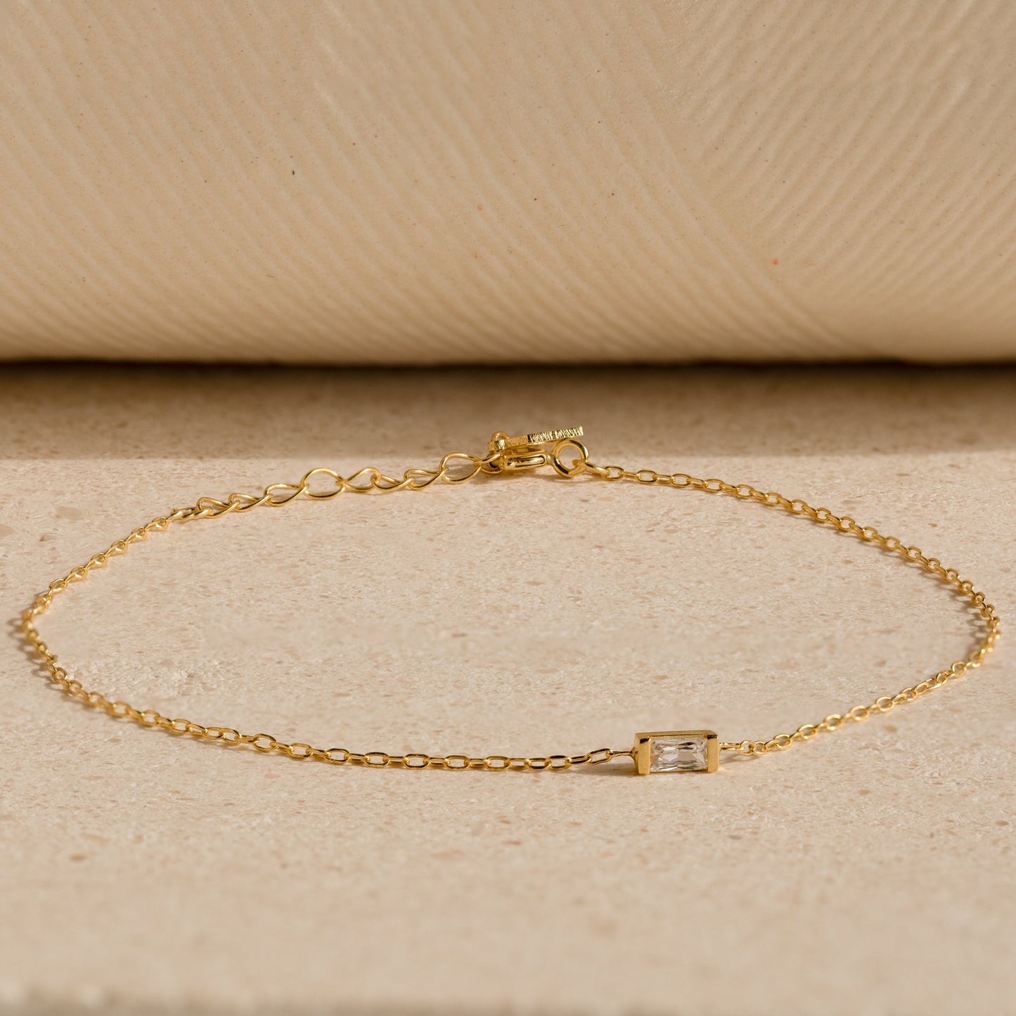 Pulsera con piedra de nacimiento de baguette