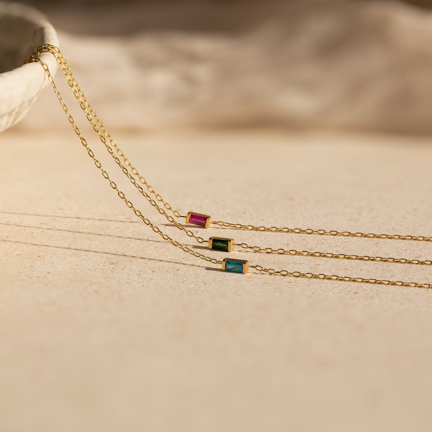 Pulsera con piedra de nacimiento de baguette