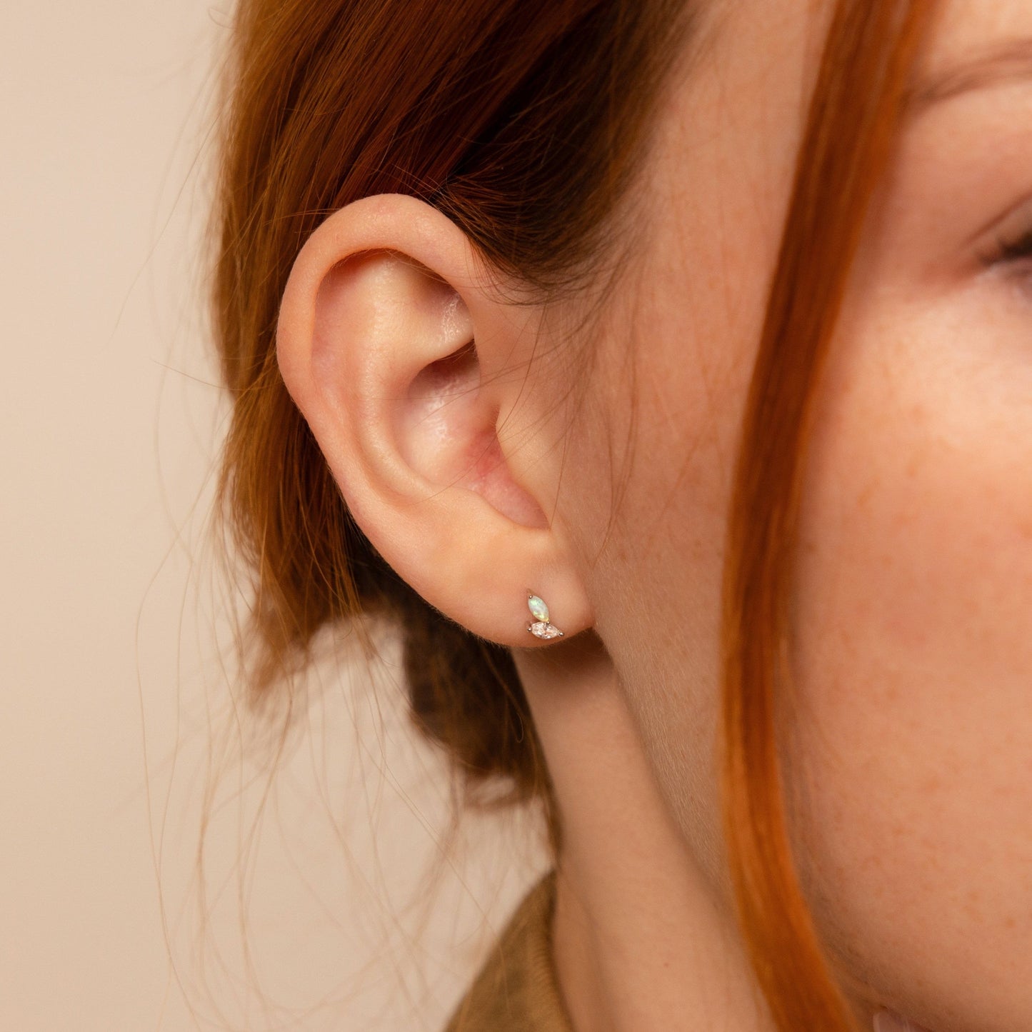 Opal & Diamant Marquise Ohrstecker