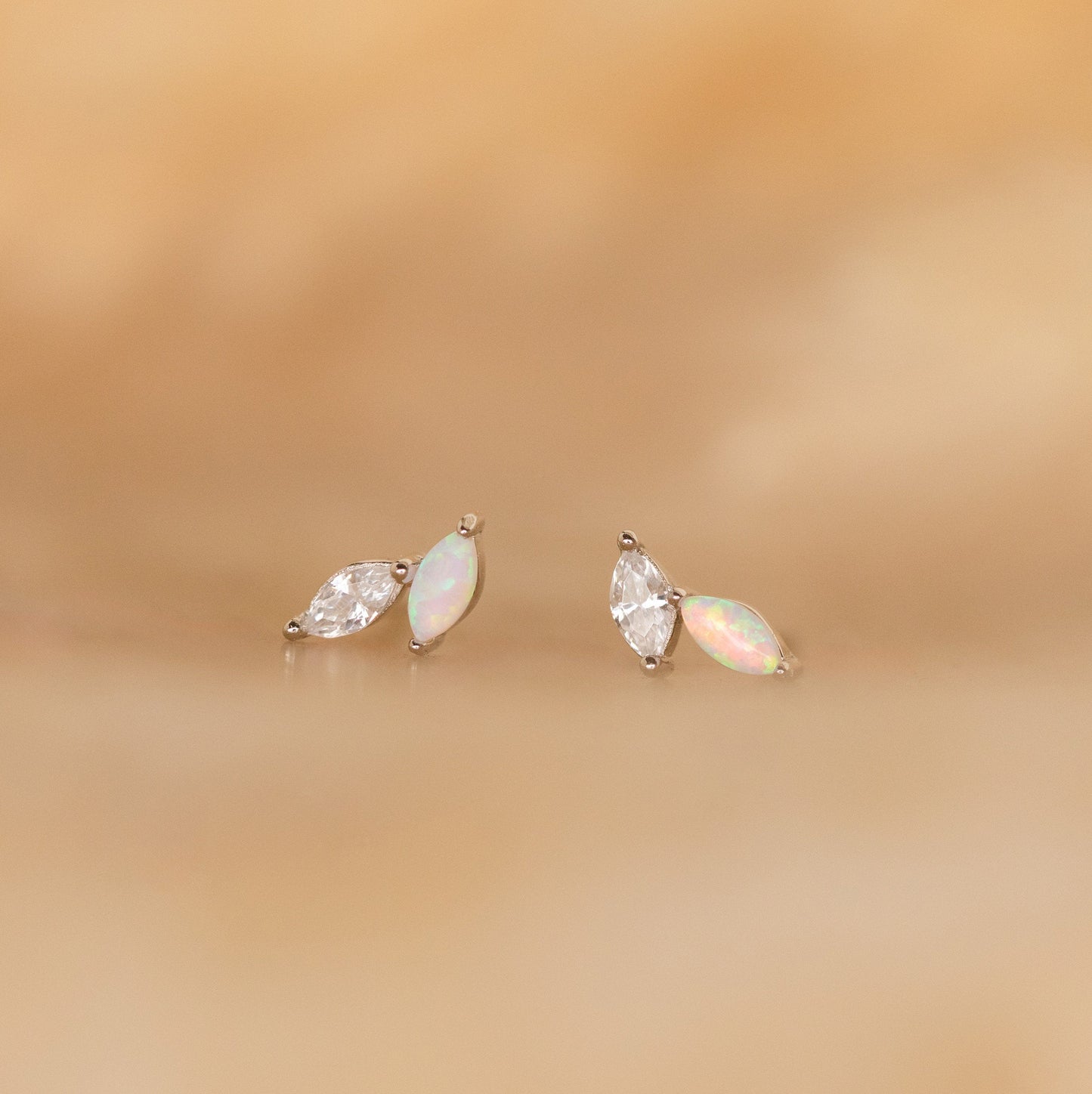 Opal & Diamant Marquise Ohrstecker
