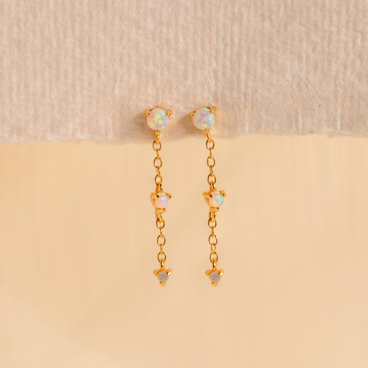 Pendientes colgantes de cadena de ópalo