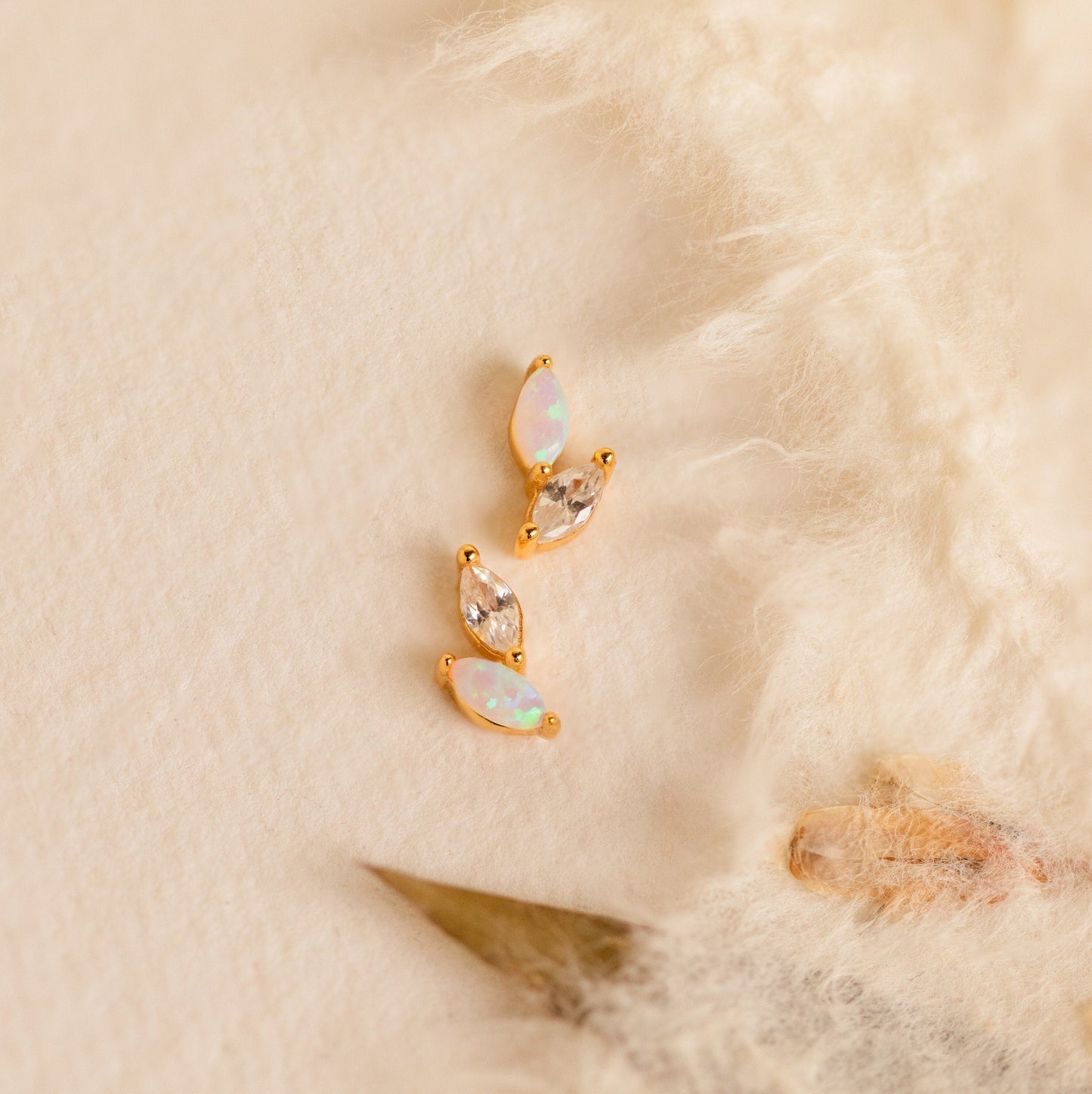 Opal & Diamant Marquise Ohrstecker