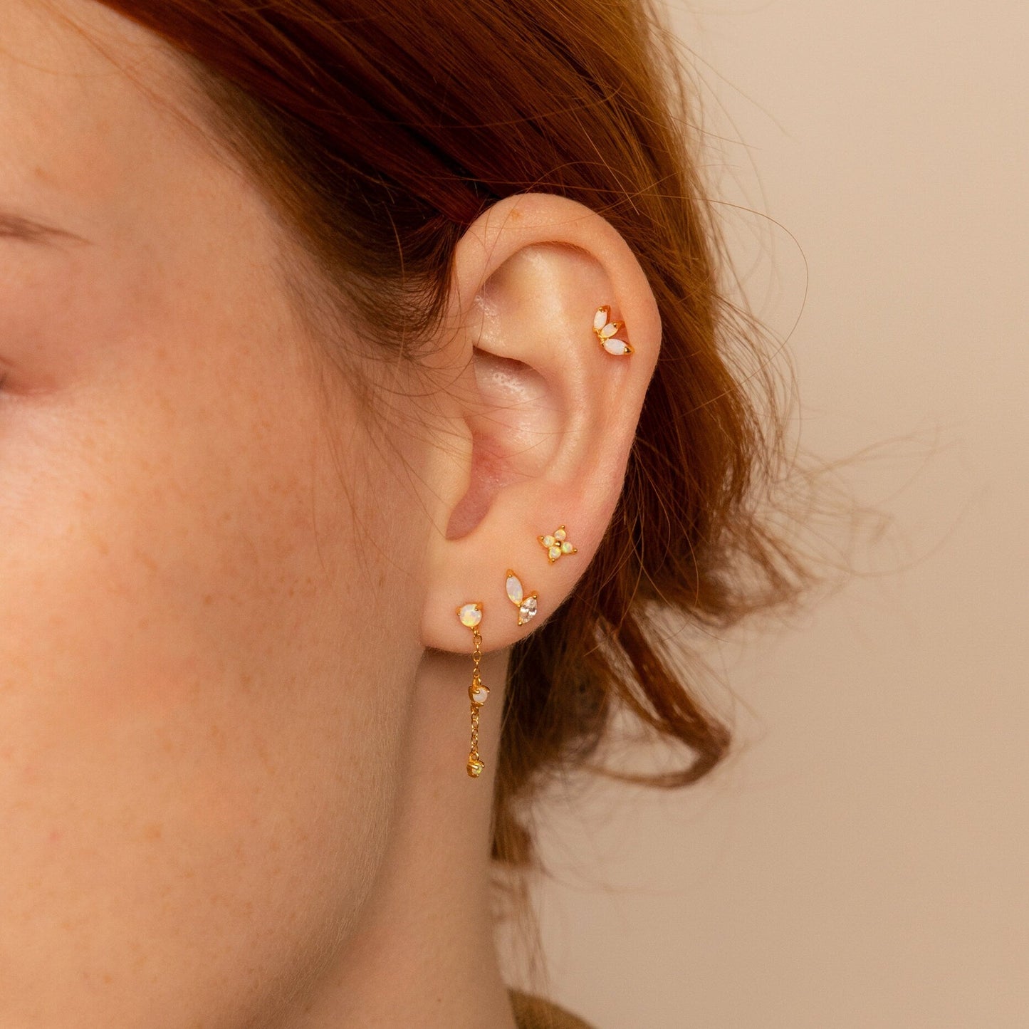 Opal & Diamant Marquise Ohrstecker