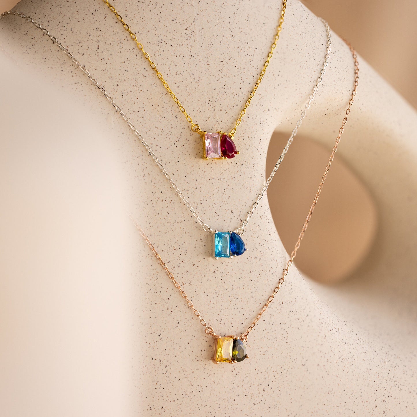 Collar con piedra de nacimiento Toi et Moi