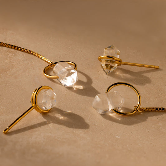 Pendientes de diamantes Herkimer